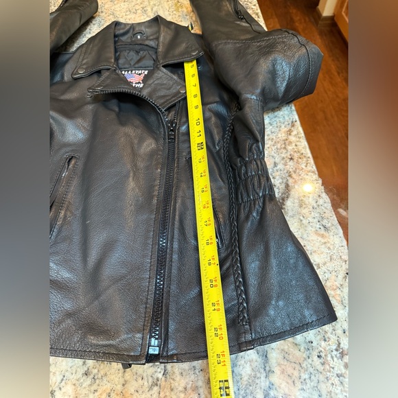 Allstate Leather Black Motorcycle Riding Jacket. Size Small. EUC. Zip out liner. - Picture 7 of 14